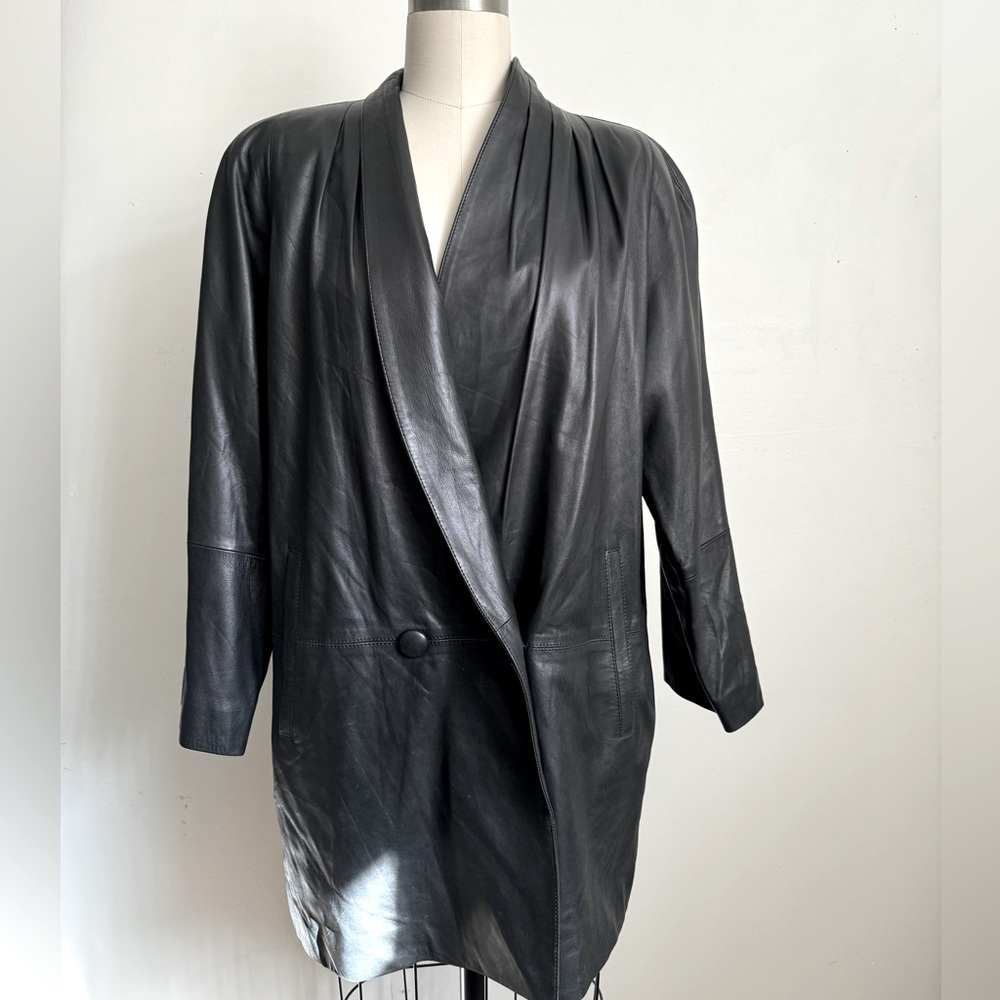 Black Vintage Softest Black Leather Jacket M